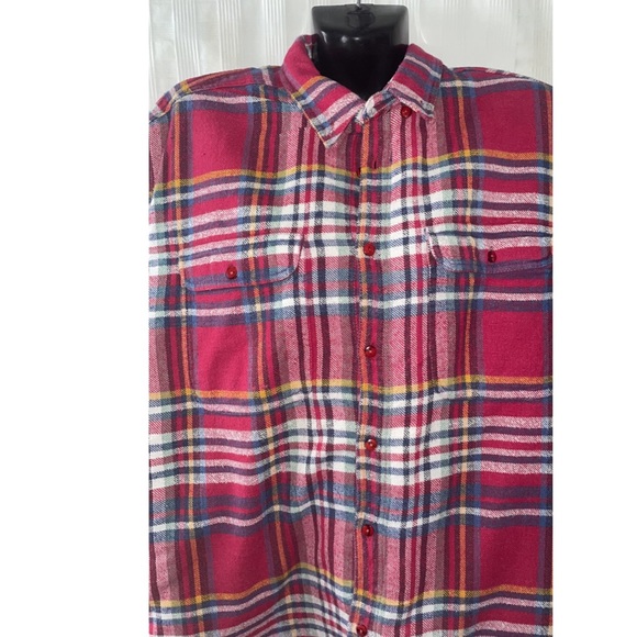 NEW Red Plaid Shacket, Size Medium - Picture 4 of 5